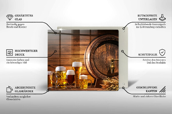 Skleněná deska do kuchyně Sud piva