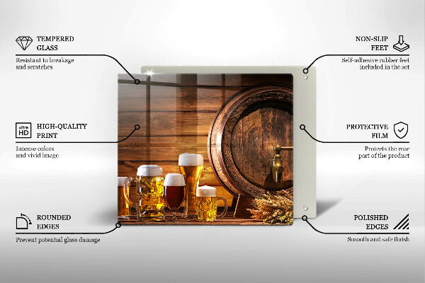 Skleněná deska do kuchyně Sud piva