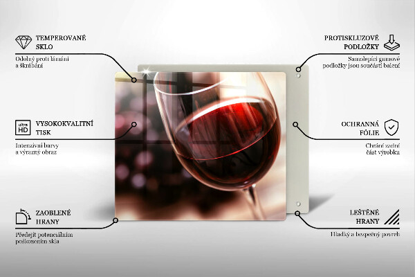 Skleněná deska do kuchyně Sklenka červeného vína