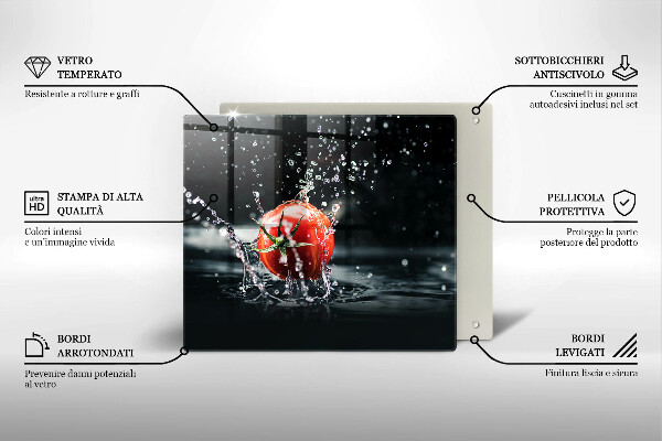 Skleněná deska do kuchyně Rajče ve vodě