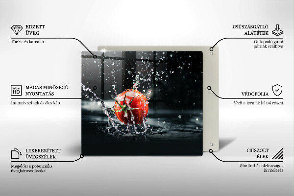 Skleněná deska do kuchyně Rajče ve vodě