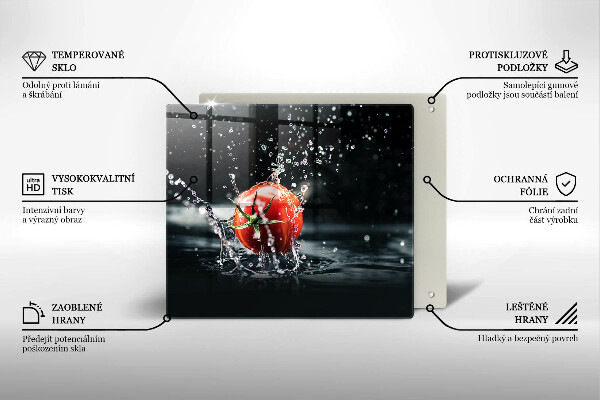 Skleněná deska do kuchyně Rajče ve vodě