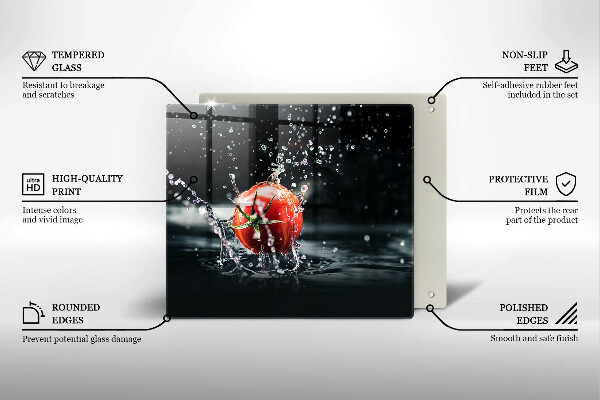 Skleněná deska do kuchyně Rajče ve vodě