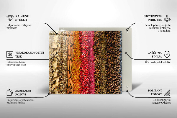 Skleněná deska do kuchyně Barevné koření