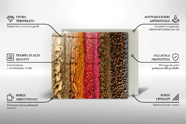 Skleněná deska do kuchyně Barevné koření