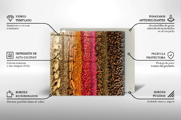 Skleněná deska do kuchyně Barevné koření