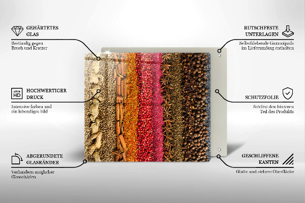 Skleněná deska do kuchyně Barevné koření