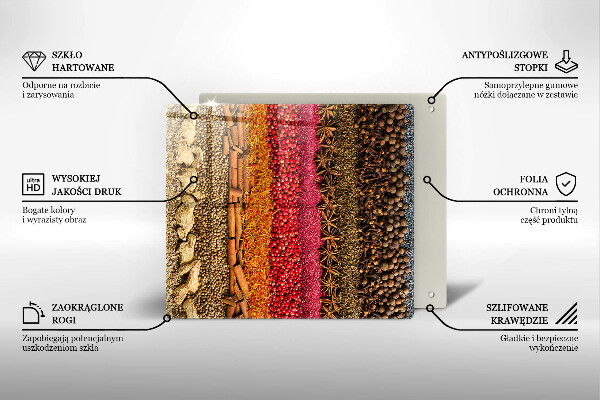 Skleněná deska do kuchyně Barevné koření