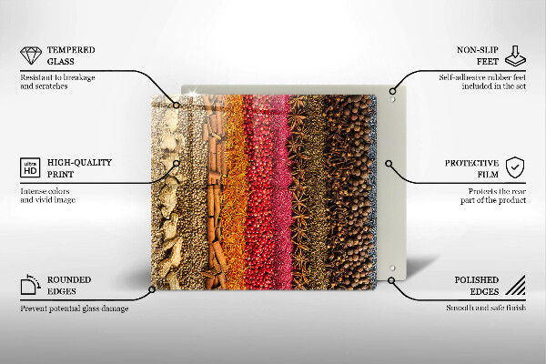 Skleněná deska do kuchyně Barevné koření