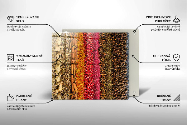 Skleněná deska do kuchyně Barevné koření