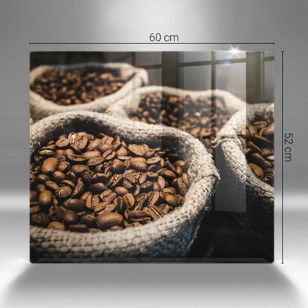 Skleněná deska do kuchyně Sáčky z kávových zrn