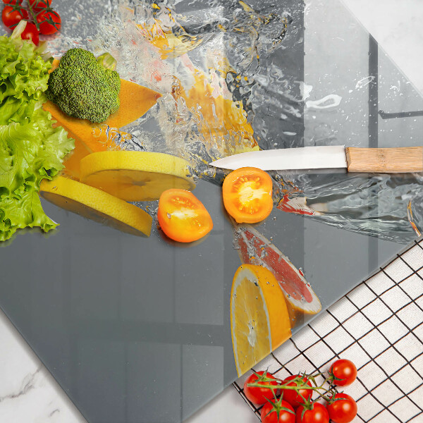 Skleněná deska do kuchyně Citrony ve vodě