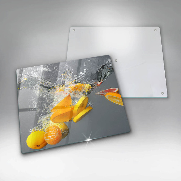 Skleněná deska do kuchyně Citrony ve vodě