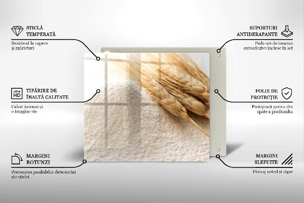 Skleněná deska do kuchyně Mouka a obilné klasy