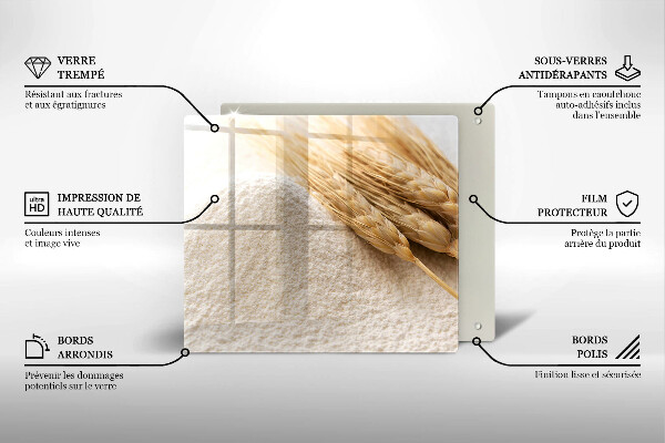 Skleněná deska do kuchyně Mouka a obilné klasy