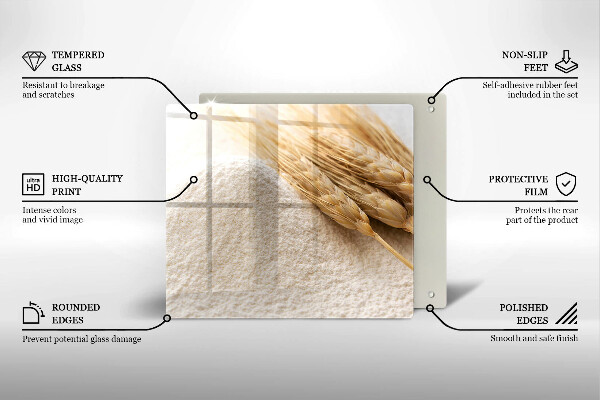 Skleněná deska do kuchyně Mouka a obilné klasy