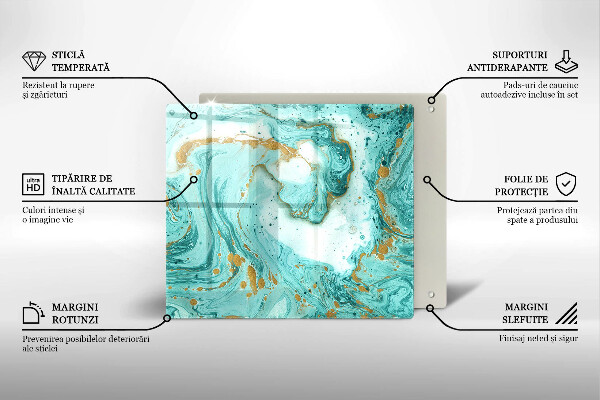 Krájecí prkénko skleněné Modrá abstrakce