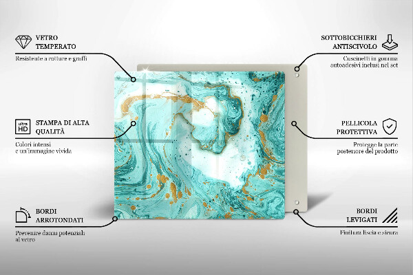 Krájecí prkénko skleněné Modrá abstrakce