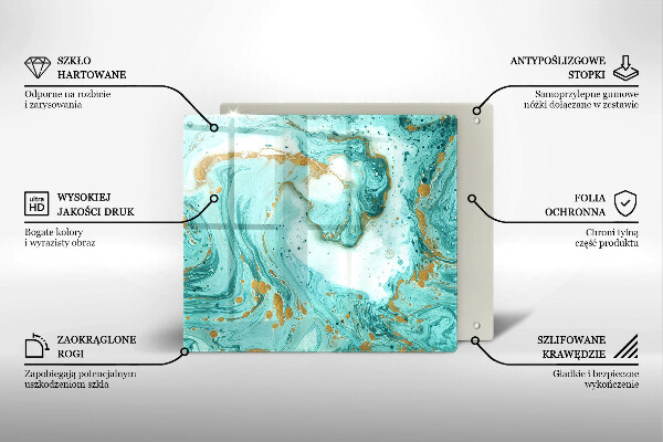 Krájecí prkénko skleněné Modrá abstrakce