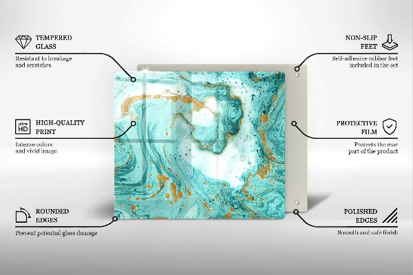 Krájecí prkénko skleněné Modrá abstrakce