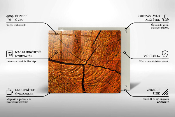 Skleněná krájecí deska Dřevěná konstrukce kmene