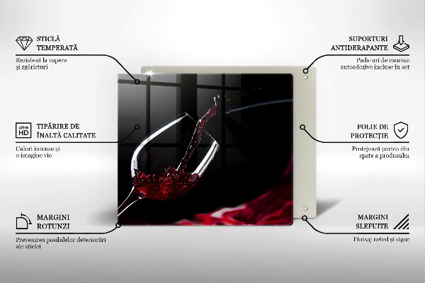 Skleněná krájecí deska Sklenka červeného vína