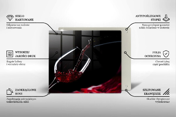 Skleněná krájecí deska Sklenka červeného vína