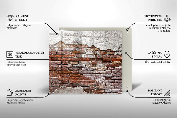 Skleněná krájecí deska Staré cihlové a betonové zdi