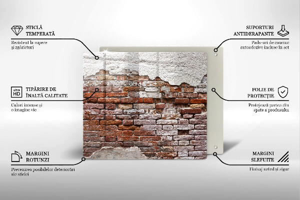 Skleněná krájecí deska Staré cihlové a betonové zdi