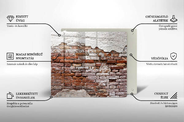 Skleněná krájecí deska Staré cihlové a betonové zdi