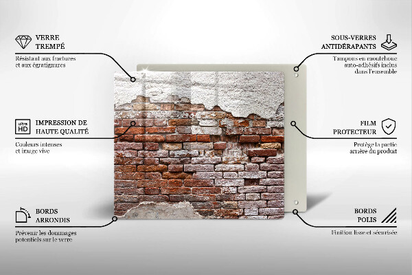 Skleněná krájecí deska Staré cihlové a betonové zdi