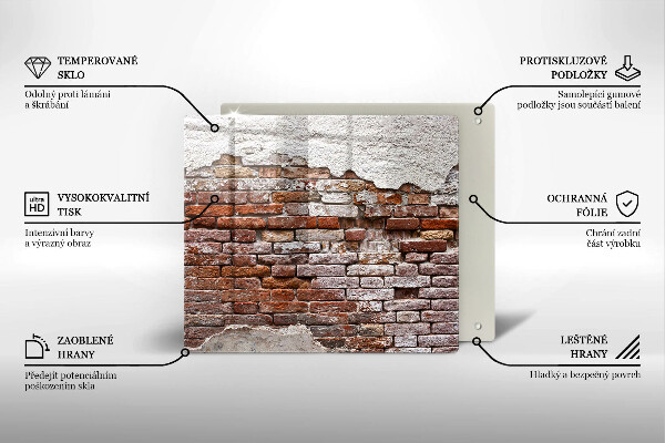 Skleněná krájecí deska Staré cihlové a betonové zdi