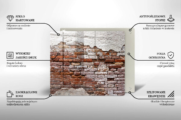 Skleněná krájecí deska Staré cihlové a betonové zdi