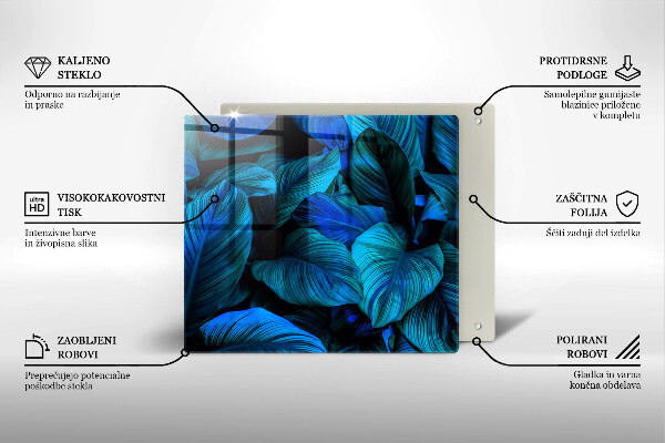 Krájecí prkénko skleněné Listí vegetace v džungli