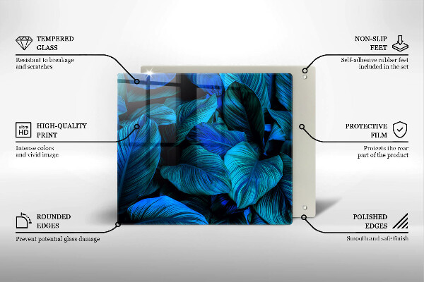 Krájecí prkénko skleněné Listí vegetace v džungli