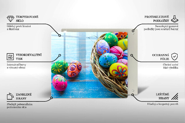 Krájecí prkénko skleněné Velikonoční vajíčka velikonoční vajíčka