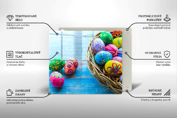 Krájecí prkénko skleněné Velikonoční vajíčka velikonoční vajíčka