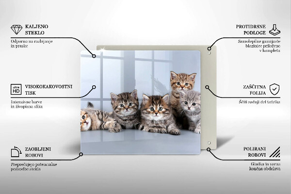 Skleněná krájecí deska Sladká koťátka