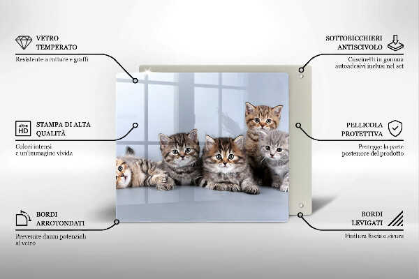 Skleněná krájecí deska Sladká koťátka