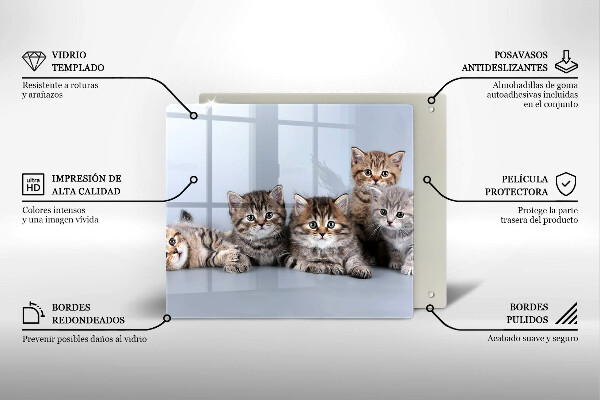 Skleněná krájecí deska Sladká koťátka