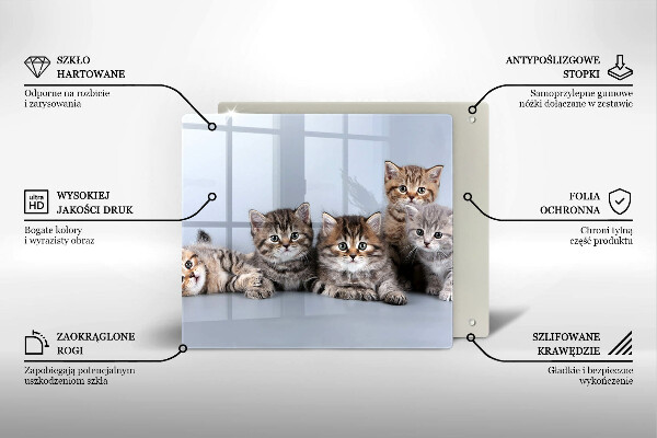 Skleněná krájecí deska Sladká koťátka