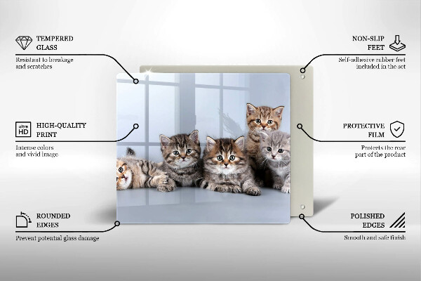 Skleněná krájecí deska Sladká koťátka