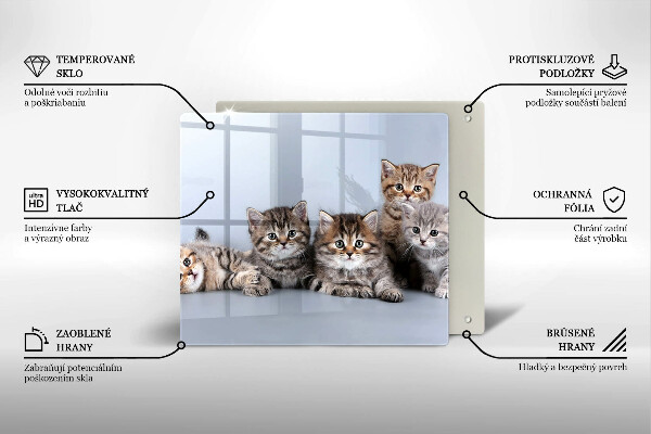 Skleněná krájecí deska Sladká koťátka