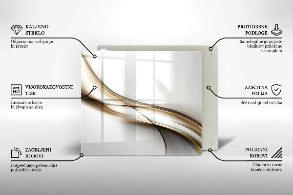 Skleněná krájecí deska Měkké linie abstrakce