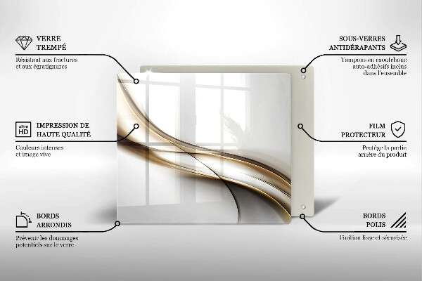 Skleněná krájecí deska Měkké linie abstrakce