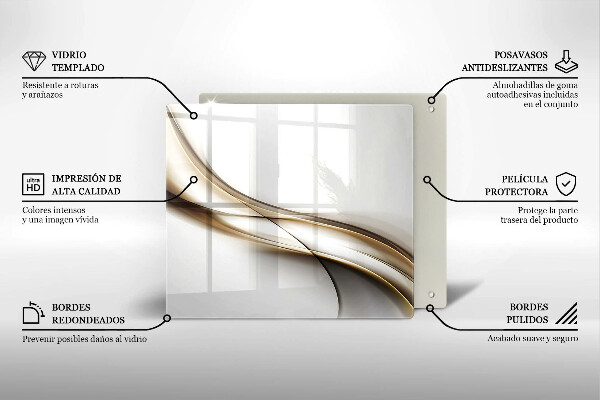 Skleněná krájecí deska Měkké linie abstrakce