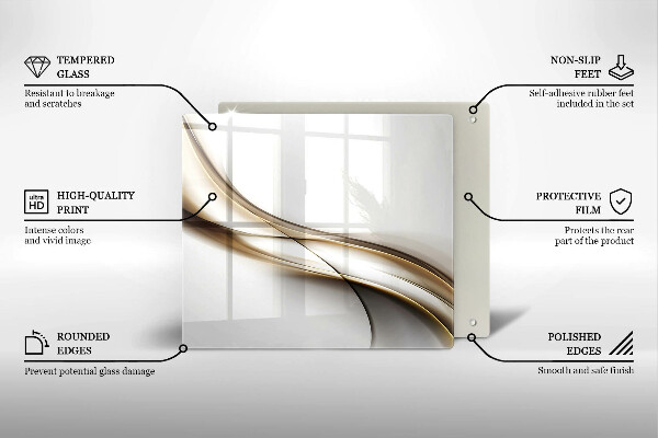 Skleněná krájecí deska Měkké linie abstrakce