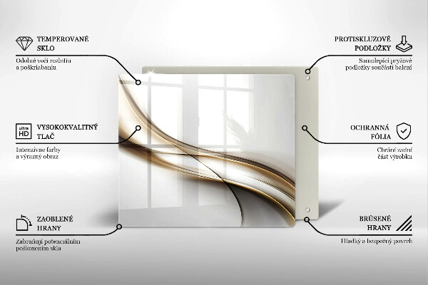 Skleněná krájecí deska Měkké linie abstrakce