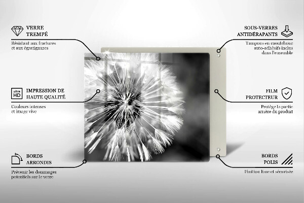 Skleněná krájecí deska Jemná pampeliška