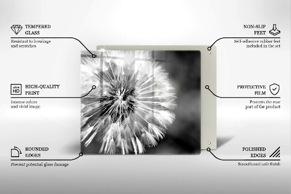 Skleněná krájecí deska Jemná pampeliška